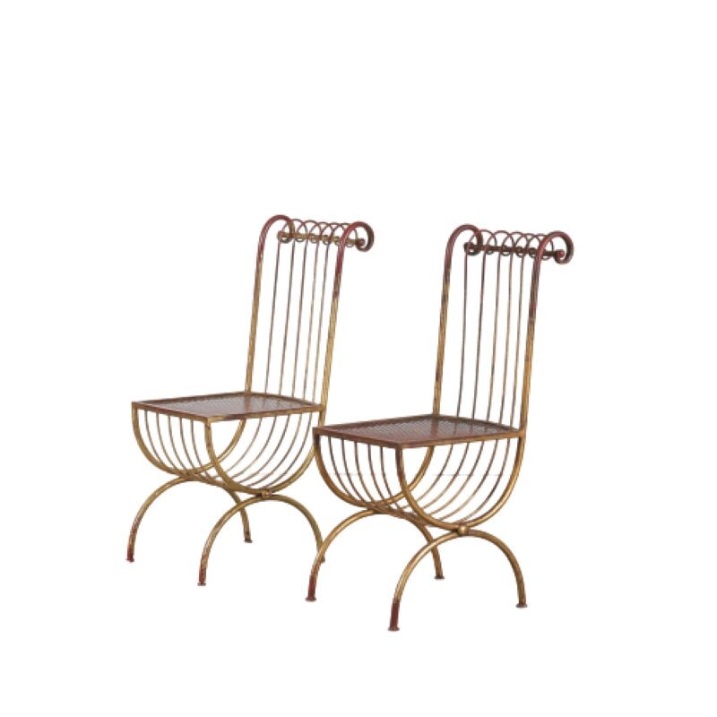 Pair of vintage Side Chairs by S. Salvadori, Italy 1950