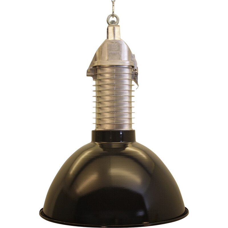 Industrial Philips hanging lamp in enamelled aluminium - 1960s