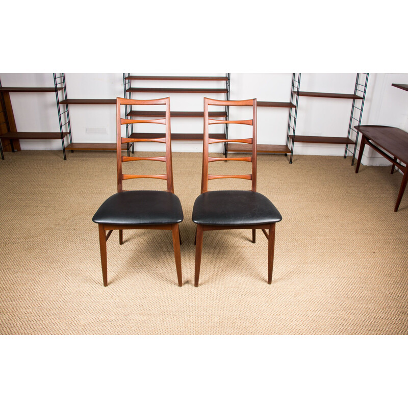 Pair of vintage teak chairs model Liz by Niels Koefoed Danes 1960