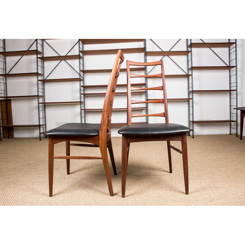 Pair of vintage teak chairs model Liz by Niels Koefoed Danes 1960