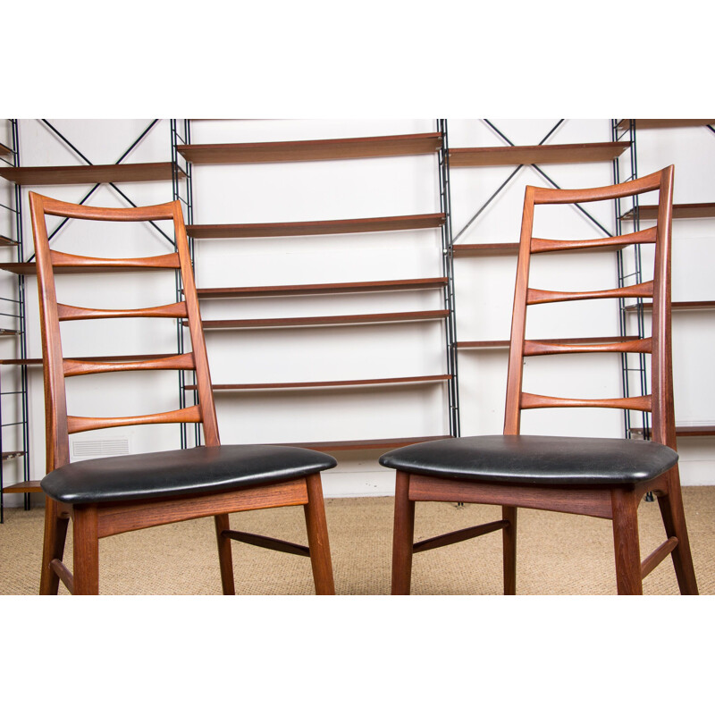 Pair of vintage teak chairs model Liz by Niels Koefoed Danes 1960