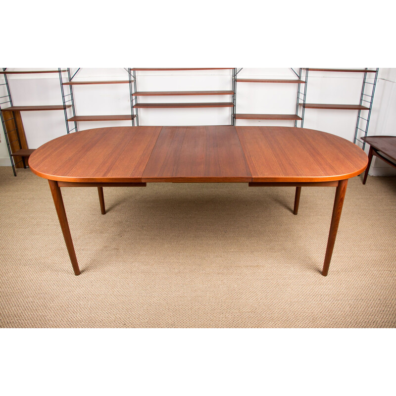 Large vintage oval Swedish dining table by Nils Jonsson for Troeds Suédoise 1960