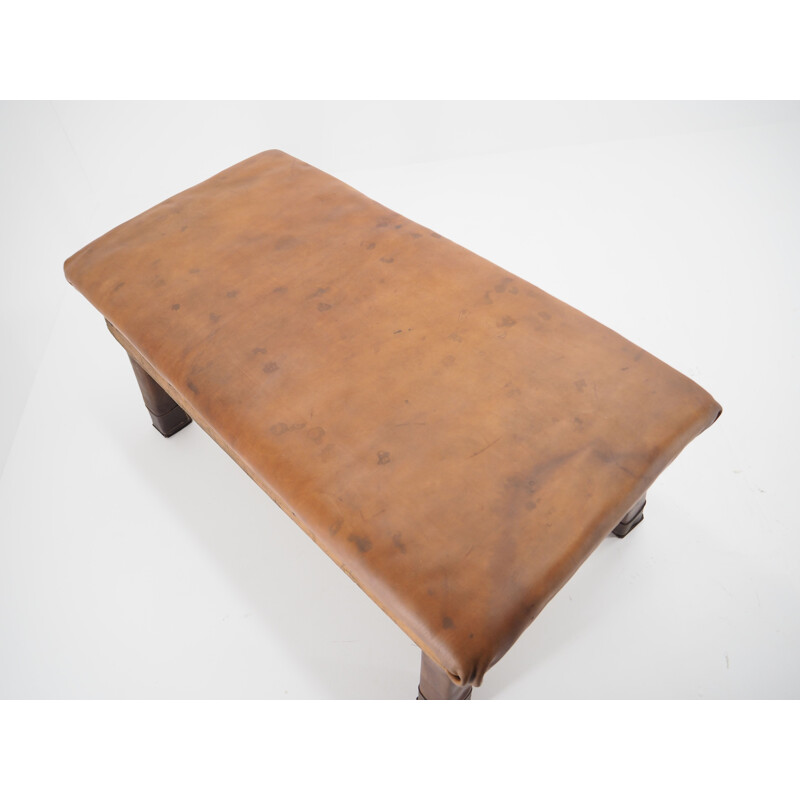 Vintage Industrial leather gymnastic bench seat