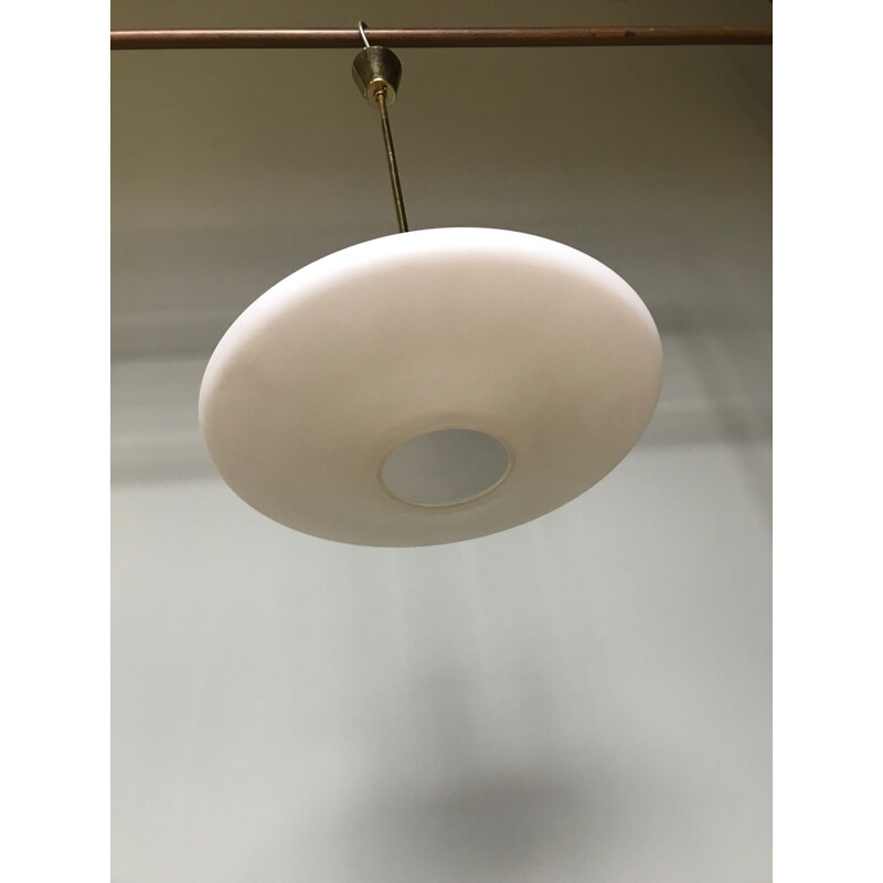 Vintage opaline suspension lamp 1950