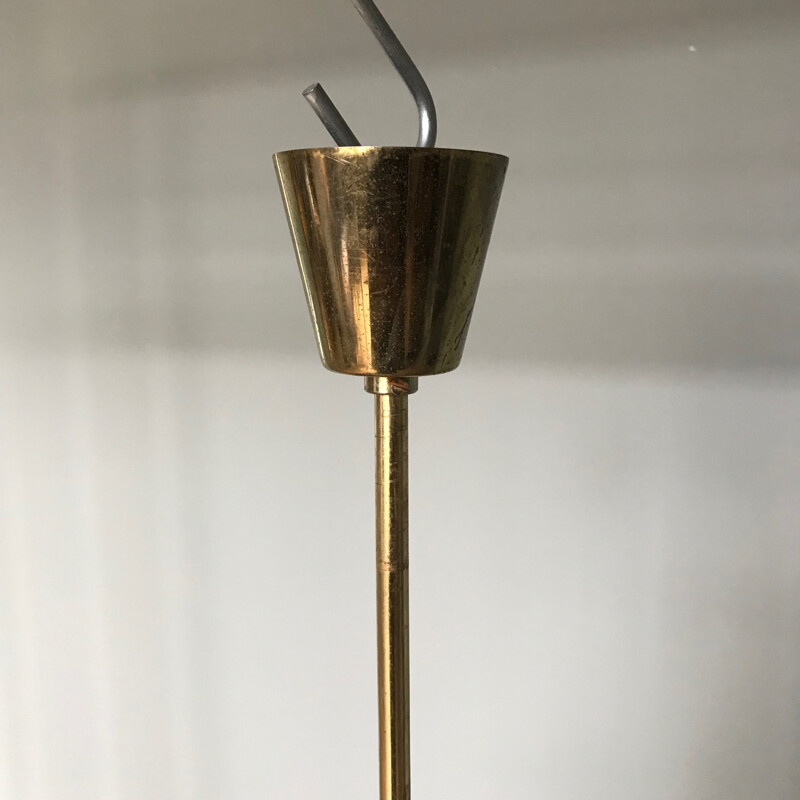 Lámpara colgante vintage de opalina 1950