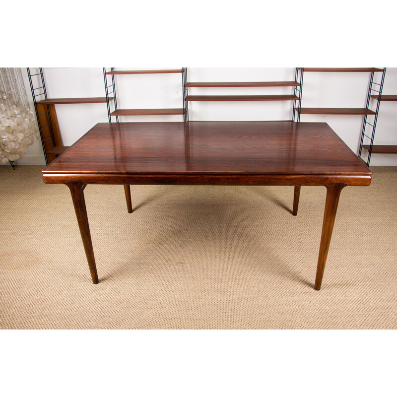 Vintage extensible dining table in Rio Rosewood by Johannes Andersen for Danish Uldum Mobelfabrik