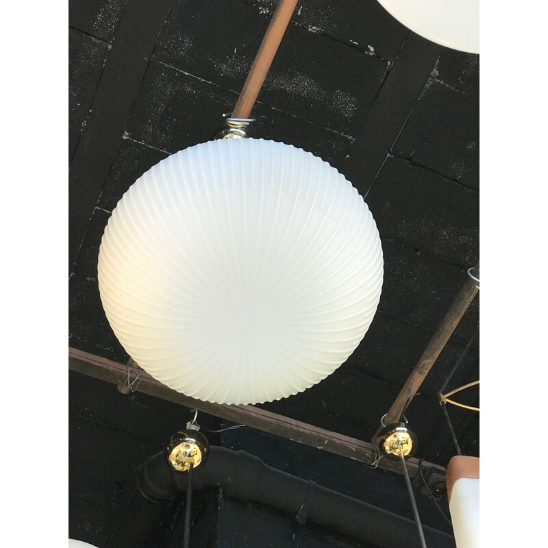 Vintage hanging lamp Opaline oval