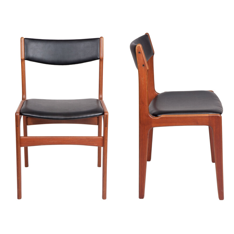 Set of 4 vintage dining chairs Teak by Erik Buch danish 1960s