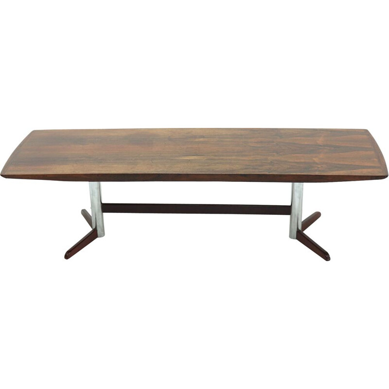 Mid Century Rosewood and Chrome Coffee Table 1960s