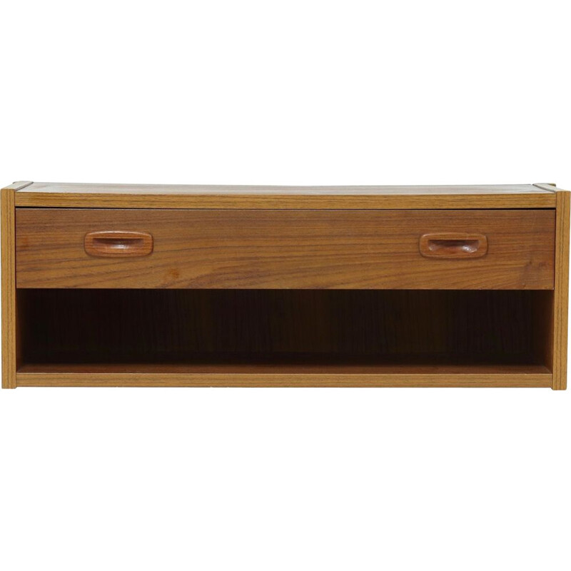 Vintage Teak Wall Mounted Drawer Cabinet 1960s