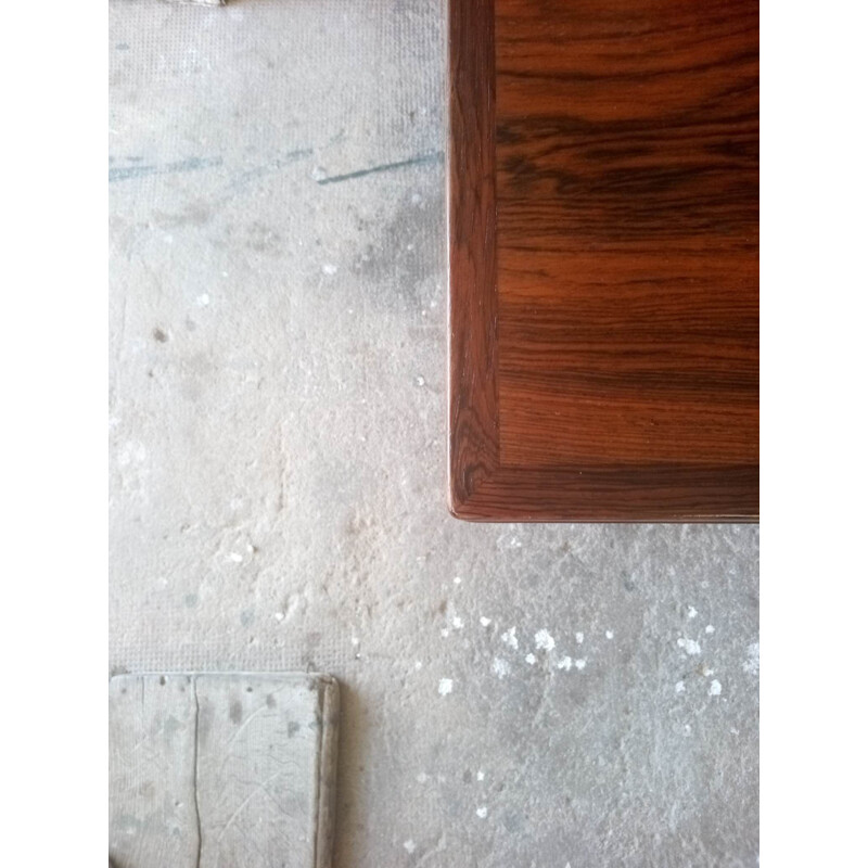 Table carré vintage en palissandre de rio