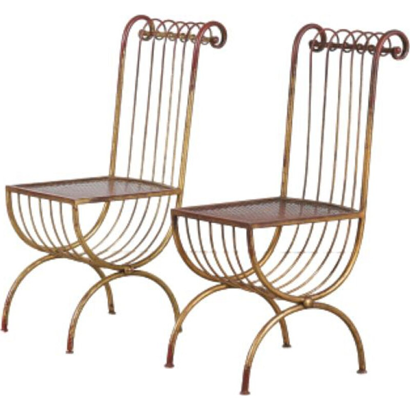 Paire de chaises d'appoint vintage par S. Salvadori, Italie 1950