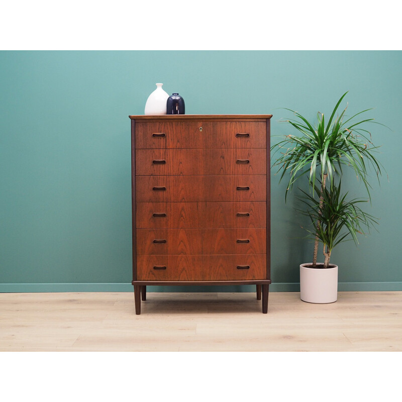 Vintage chest of drawers minimalist Scandinavian teak 1970s