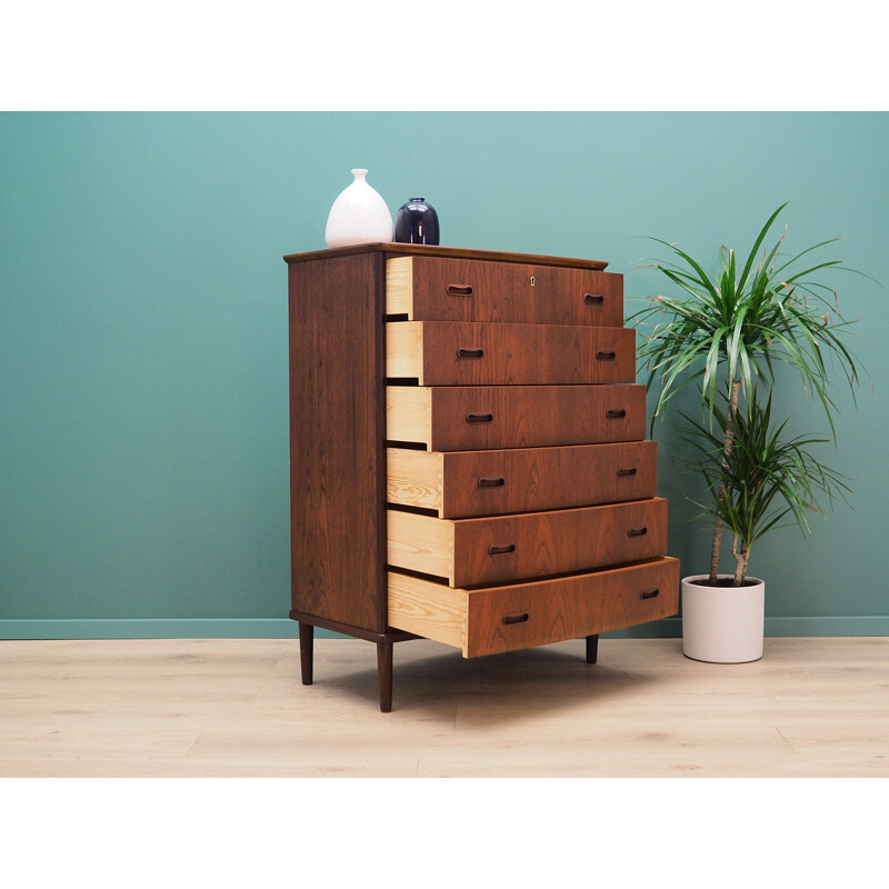 Vintage chest of drawers minimalist Scandinavian teak 1970s