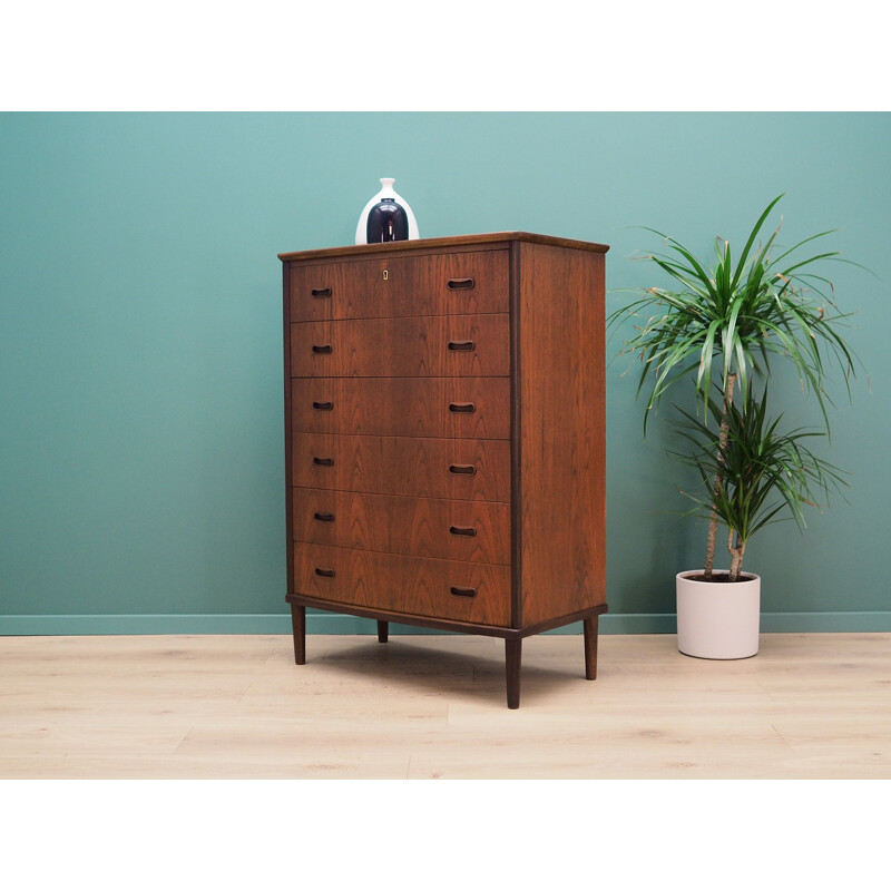 Vintage chest of drawers minimalist Scandinavian teak 1970s