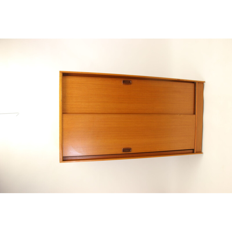 Vintage Teak Linen or Bedroom cupboard with sliding doors