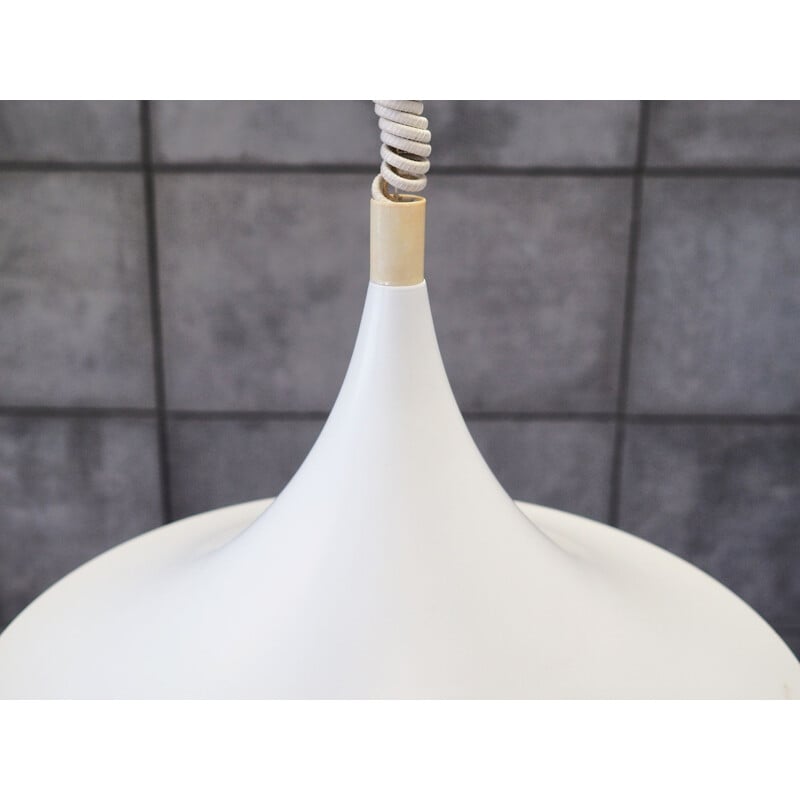 Mid century Pendant lamp metal in white Scandinavian 1960	