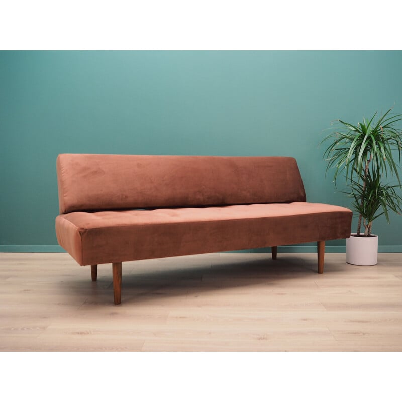 Vintage fabric sofa in brick Danish colour 1960