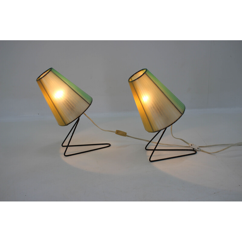 Set di 2 lampade vintage da tavolo o da comodino 1960