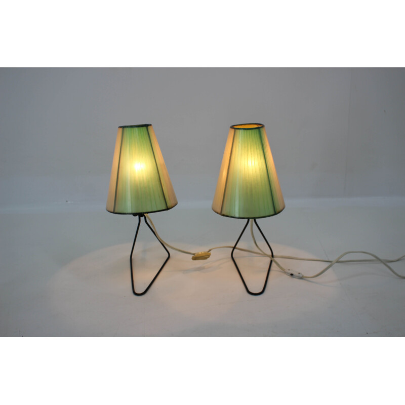 Set di 2 lampade vintage da tavolo o da comodino 1960