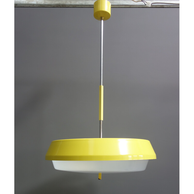 Vintage Drupol yellow pendant lamp 1970s