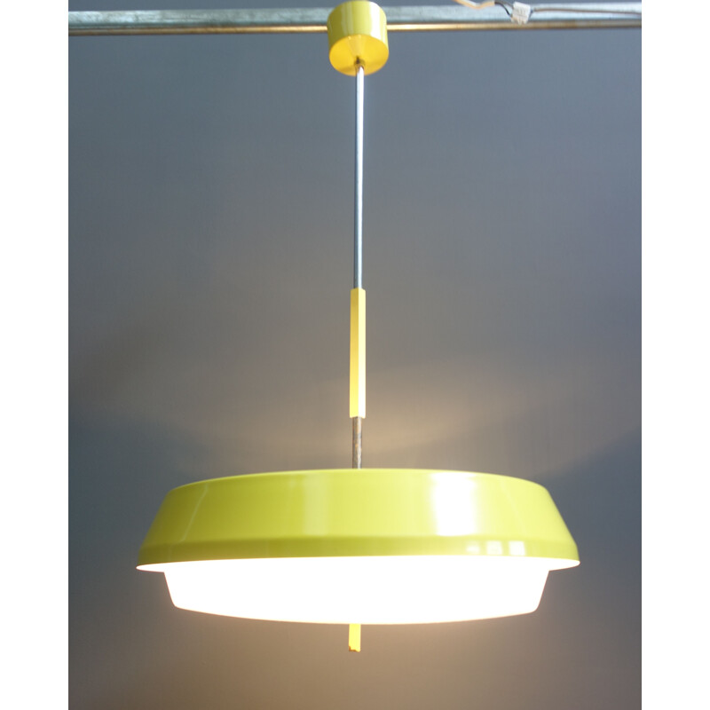 Vintage Drupol yellow pendant lamp 1970s