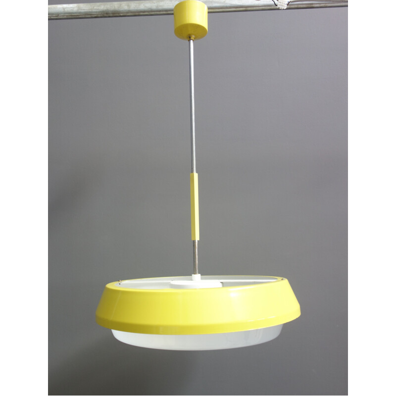 Vintage Drupol yellow pendant lamp 1970s