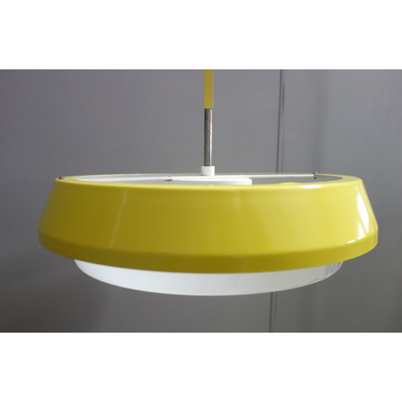 Vintage Drupol yellow pendant lamp 1970s