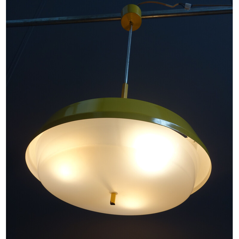 Vintage Drupol yellow pendant lamp 1970s