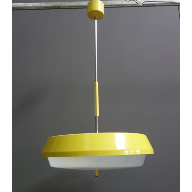 Vintage Drupol yellow pendant lamp 1970s