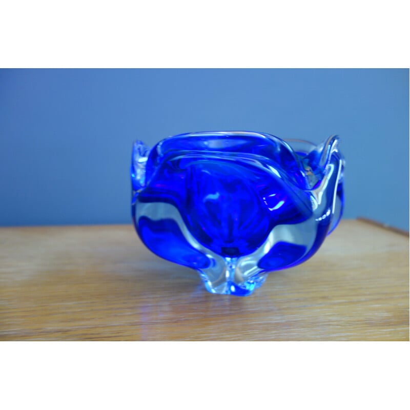 Bol en verre bleu de Josef Hospodka 1960s