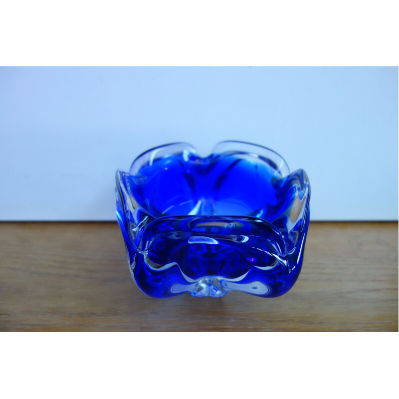 Blaue Glasschüssel von Josef Hospodka 1960er Jahre