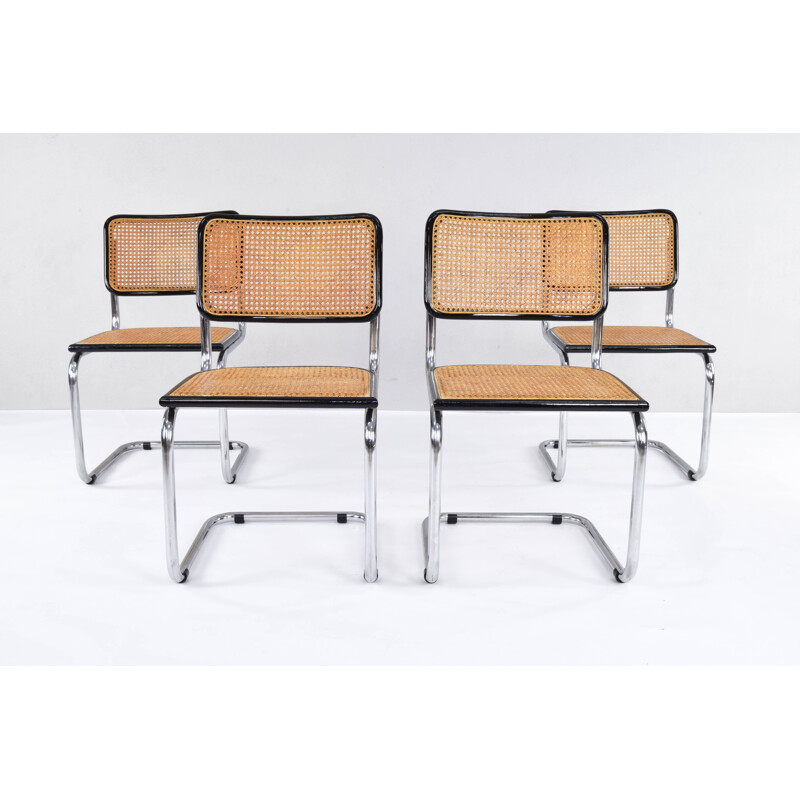 Set of 4 Mid-Century Chairs Marcel Breuer B32 Cesca Italy 1970s