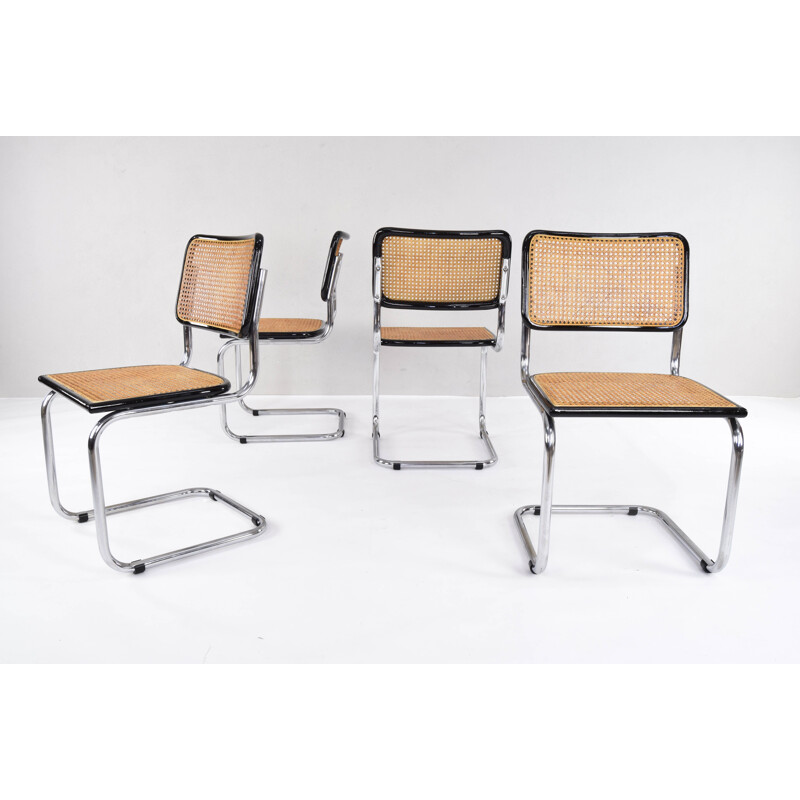 Set of 4 Mid-Century Chairs Marcel Breuer B32 Cesca Italy 1970s