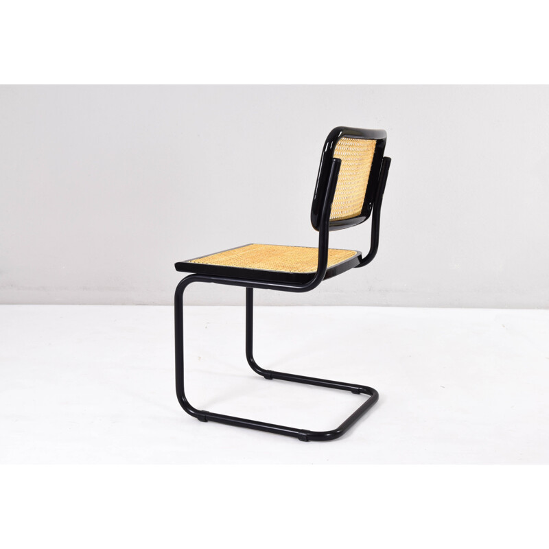 Set of 4 Black Mid-Century Chair B32  Marcel Breuer Cesca Italy 1970s