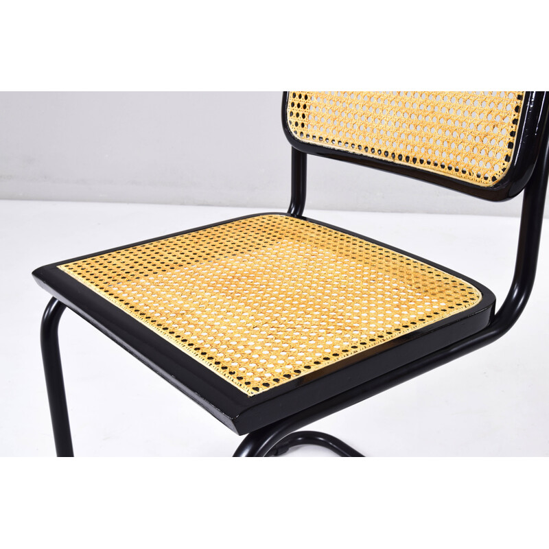 Set of 4 Black Mid-Century Chair B32  Marcel Breuer Cesca Italy 1970s
