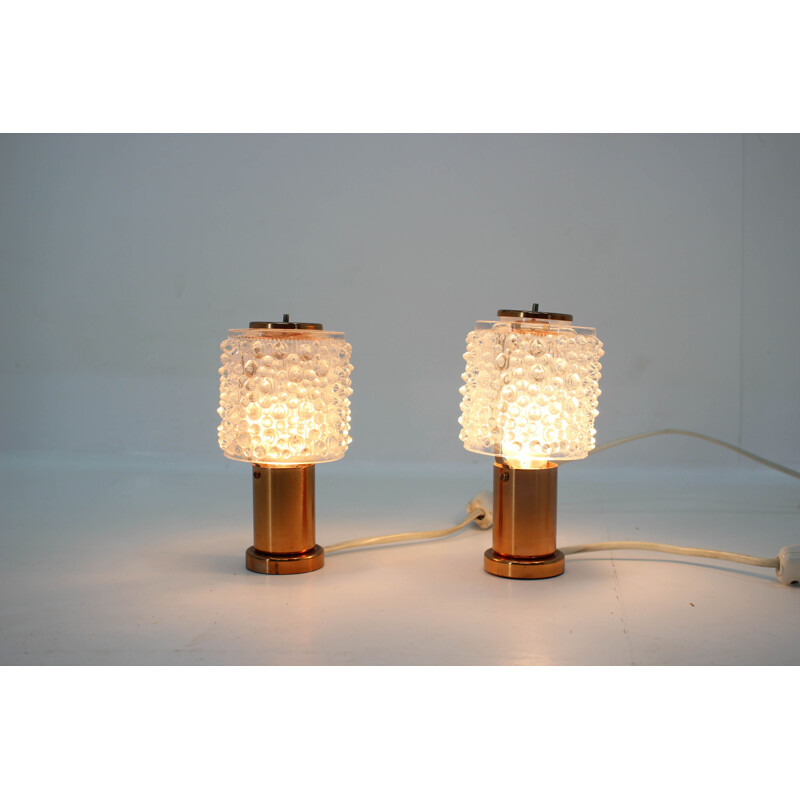 Paire de lampes de table vintage 25W par Kamenicky Senov 1970