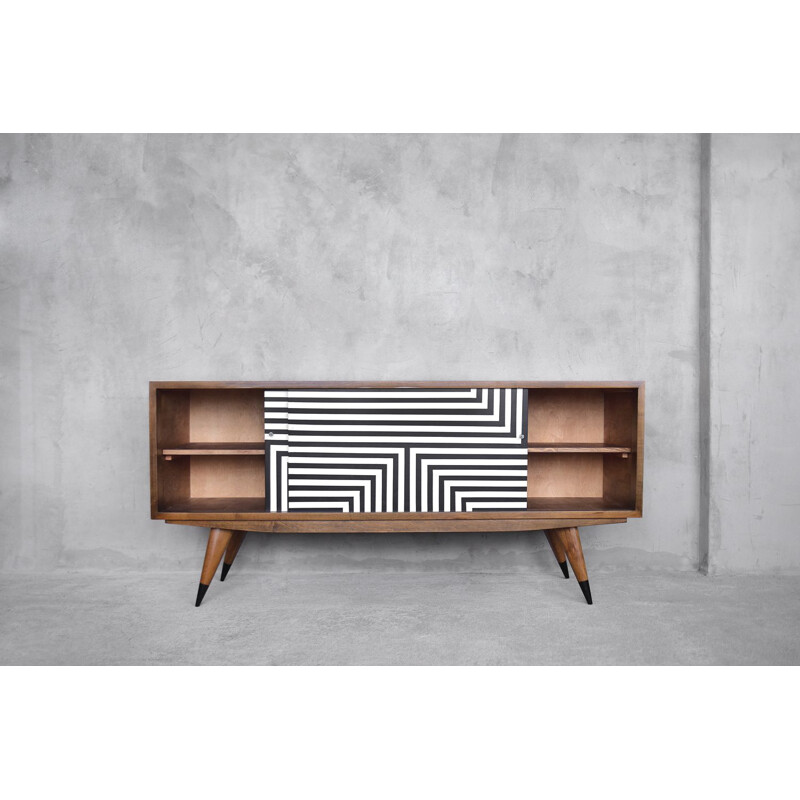 Mid-Century Sideboard with Hand-Painted Pattern,Scandinavian 1960s