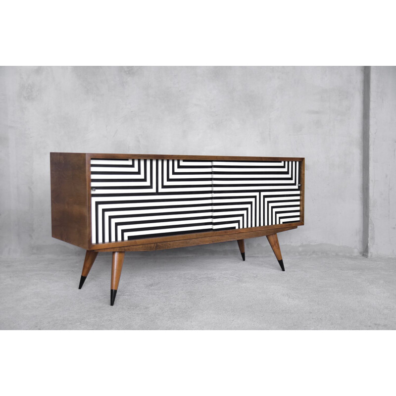 Mid-Century Sideboard with Hand-Painted Pattern,Scandinavian 1960s