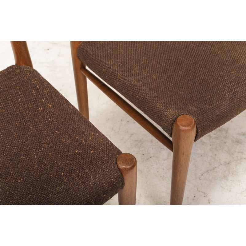 Set of 8 Danish Model 75 Dining Teak Chairs by Niels Otto Møller for JL Møllers 1970s