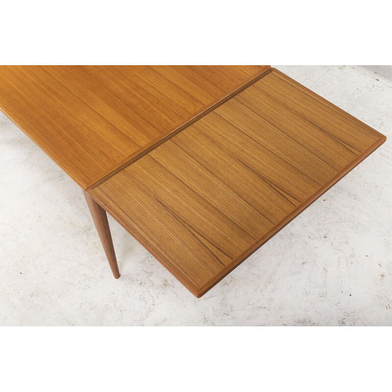 Mesa de comedor vintage de teca extensible modelo 254 de Niels Otto Møller para JL Møllers Danés 1950