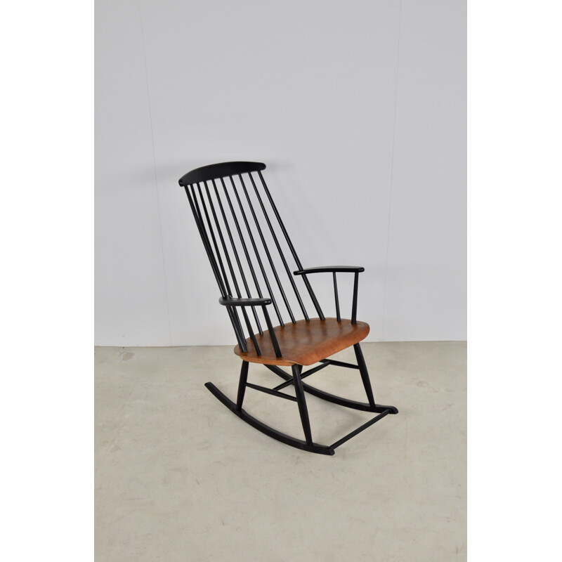 Vintage black Rocking Chair for Ilmari Tapiovaara 1950