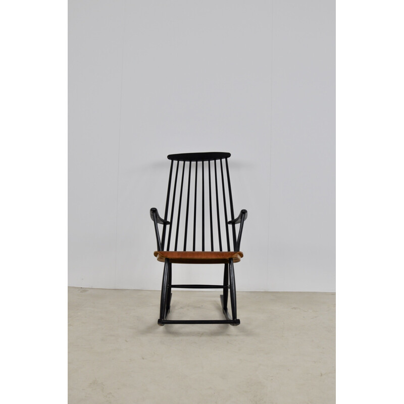 Vintage black Rocking Chair for Ilmari Tapiovaara 1950