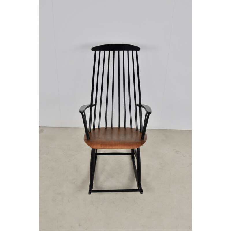Vintage black Rocking Chair for Ilmari Tapiovaara 1950