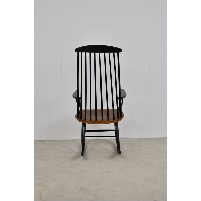 Vintage black Rocking Chair for Ilmari Tapiovaara 1950