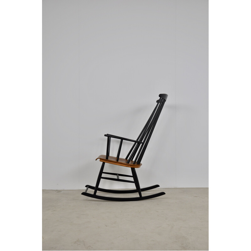 Vintage black Rocking Chair for Ilmari Tapiovaara 1950
