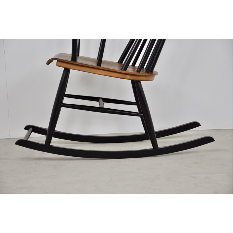 Vintage black Rocking Chair for Ilmari Tapiovaara 1950