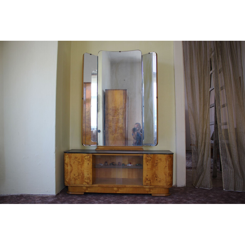 Vintage Dressing Cabinet with Mirror by UP Závody Czechoslovakia 1950s
