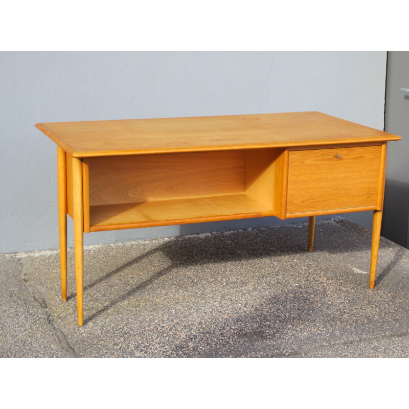 Bureau vintage en chêne scandinave