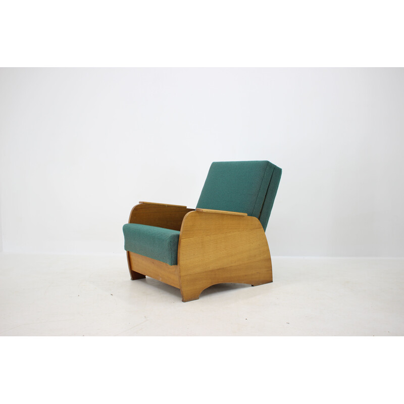 Vintage Armchair convertible to Daybed, Czechoslovakia 1960s